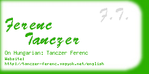 ferenc tanczer business card